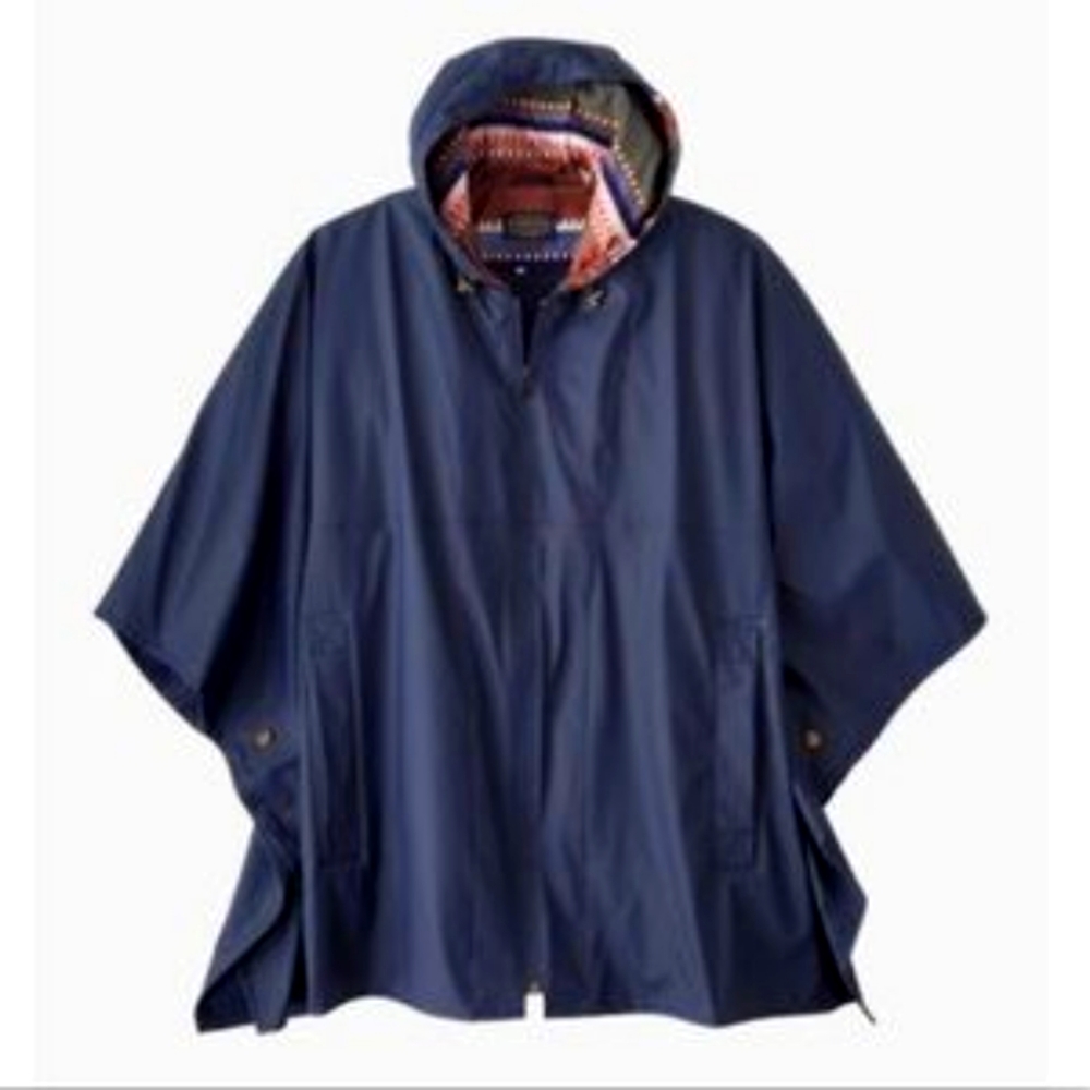 Pendleton Womens Rain navy rain poncho